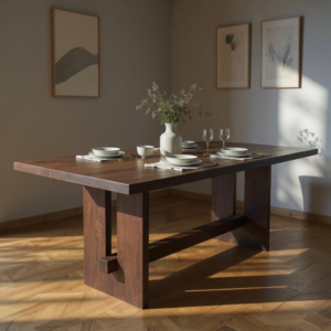 dining table black walnut trestle table