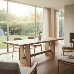 trestle dining table white oak