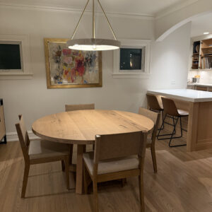 round circle dining table white oak pedestal base