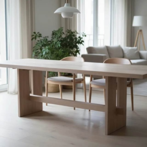 trestle dining table white oak | Southpaw Furniture Co