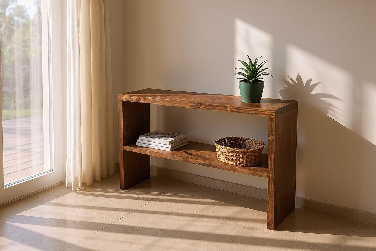 Black Walnut Console Table with Shelf | Southpaw Furniture Co
