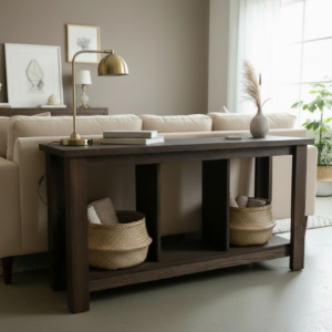 White-Oak-Sofa-Table-console-table-entryway-table-Farmhouse-Style-Hero-Image-Southpaw-Furniture-Co