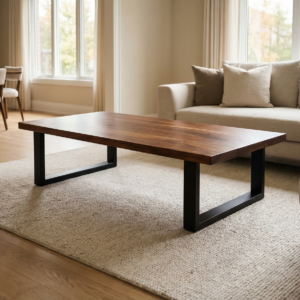 Black Walnut Coffee Table with U-Shaped Legs