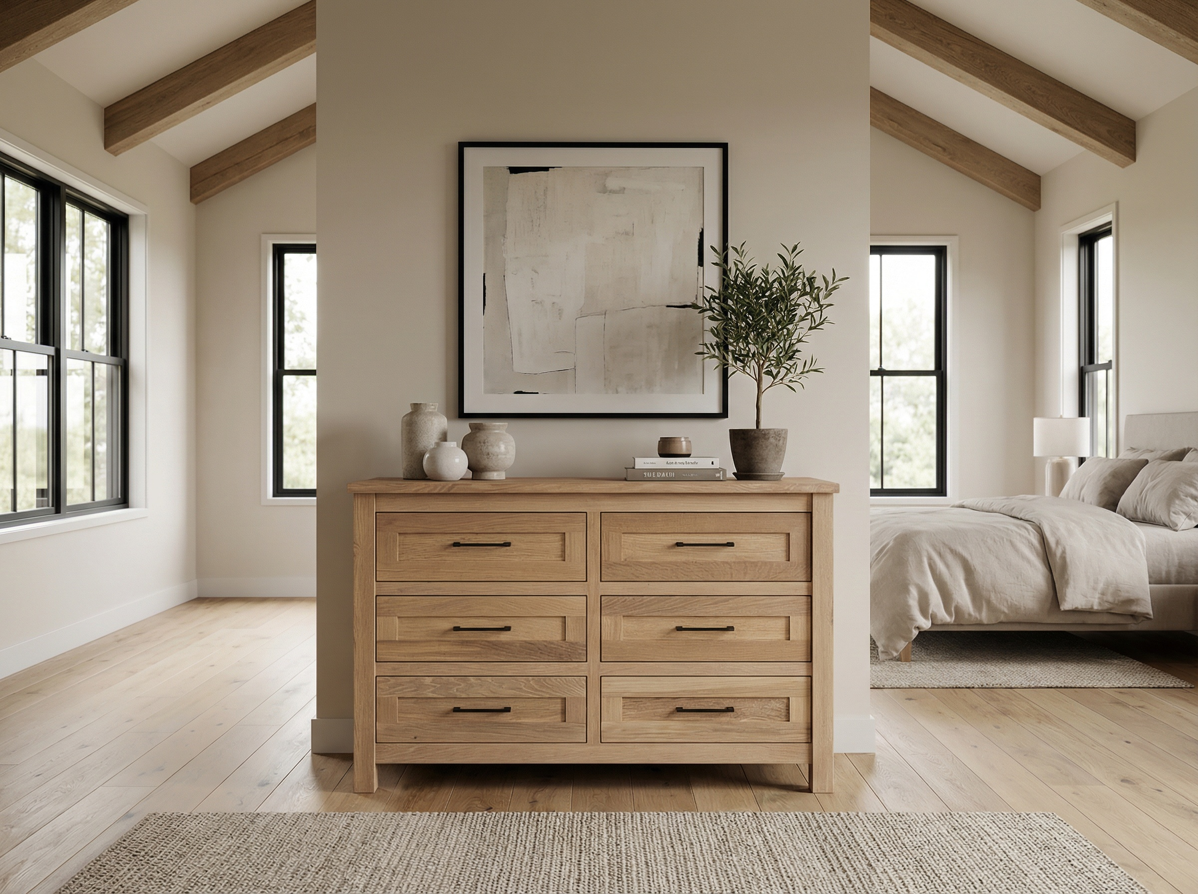 white oak modern dresser Munro 4 Drawer Dresser | White Oak